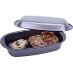 chg 9942-05 Bratenform mit Deckel, Brotbackform, antihaftbeschichtet, Anthrazit-metallic, 37 x 20 x 7 cm