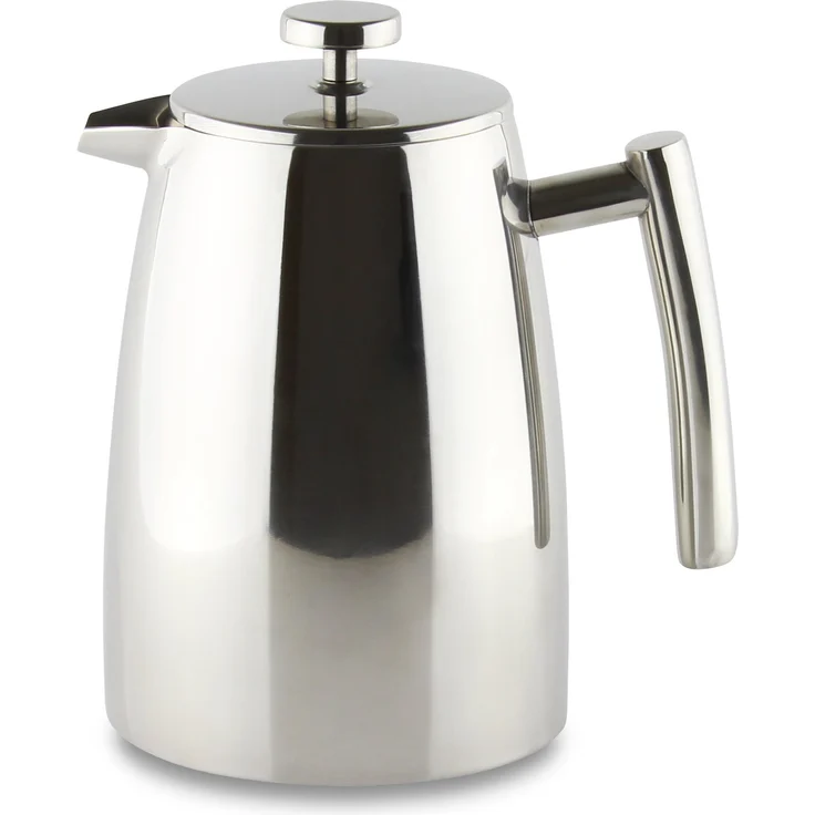 Café Stål Belmont Doppelwandiger Kaffeebereiter aus hochwertigem 18-10 Edelstahl ? 16 Mokktassen, 2L, Hochglanzpolitur, Tamper – Bild 1