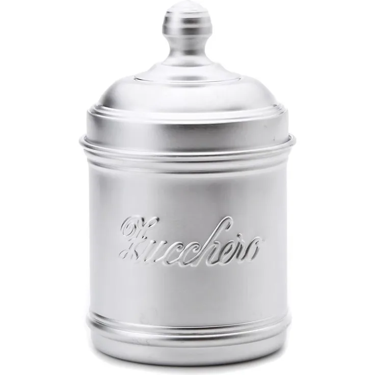 H+H Dose aus Zucker, Aluminium, Grau