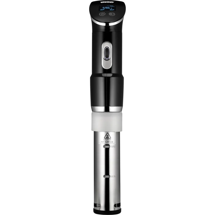 UNOLD 58915 STICK Time Sous Vide Garer für alle Töpfe ab 18 cm Höhe, Temperaturgenauigkeit 0,2°C, einstellbar von 0 - 95°C, für bis zu 20l Wasser, 1.300 Watt, Edelstahl-schwarz – Bild 1