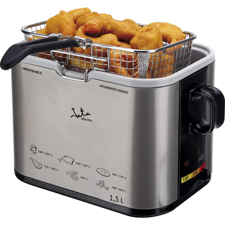 Jata FR326E Fritteuse, Metall, 1,5 Liter Fassungsvermögen, 1000 Watt