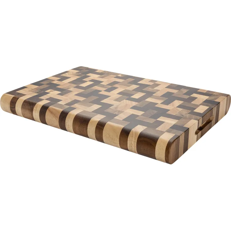 Grunwerg Rockingham Forest Multi-Holz Schneidebrett – Akazie, Verkohlte Akazie & Kautschukholz – Rechteckig, 35 x 25 cm