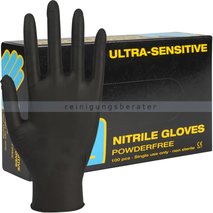 Nitrilhandschuhe Abena Ultra Sensitive schwarz L Gr. 9, untsterile Nitrilhandschuhe, 100 Stück-Box