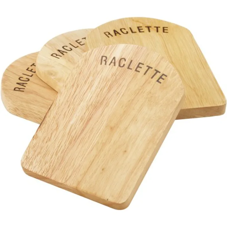 Kela 77937 Raclette-Pfannenuntersetzer-Set, 4 Stück, 14 x 9,5 cm, Holz, Baar