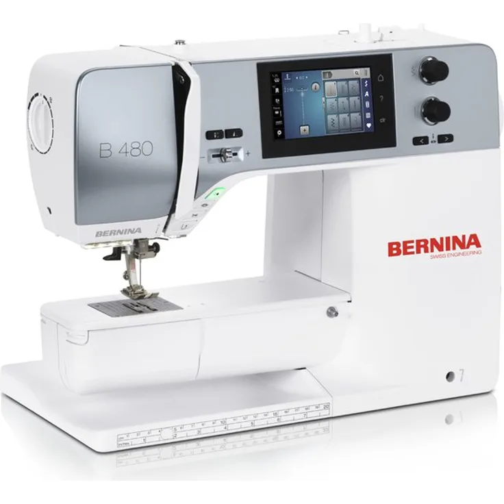 Bernina B 480  299 Nähprogramme Automatische Fadenspannung Display Nadeleinfädler Computer-Nähmaschine, weiß