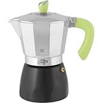HABI kpb600 Kaffeekanne Gran Kaffee für 6, Aluminium, schwarz-grün, 6 Tassen