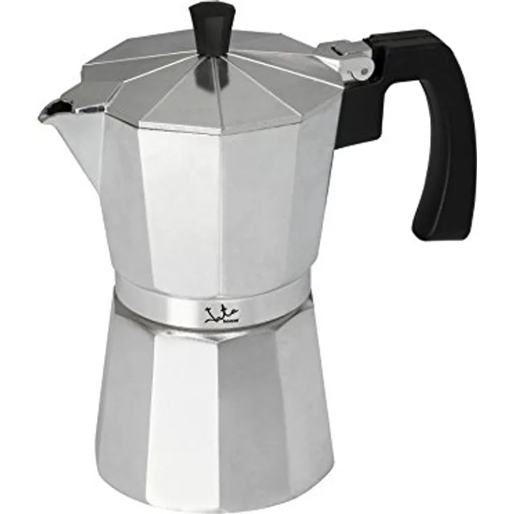 Jata Hogar Espressokocher, Aluminium, Silber, 16.3 x 13.8 x 23 cm
