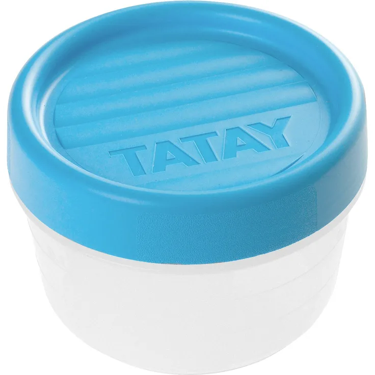 TATAY Vorratsdose mit Schraubverschluss Rund 0,2 l Kunststoff 8,5 x 8,5 x 6 cm, Kunststoff, blau, 0.2L
