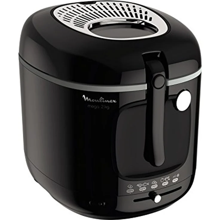 Moulinex Fritteuse XXL Mega, 2 kg Volumen, 3,3 L Öl, 1800 Wattt, schwarz, AM480870