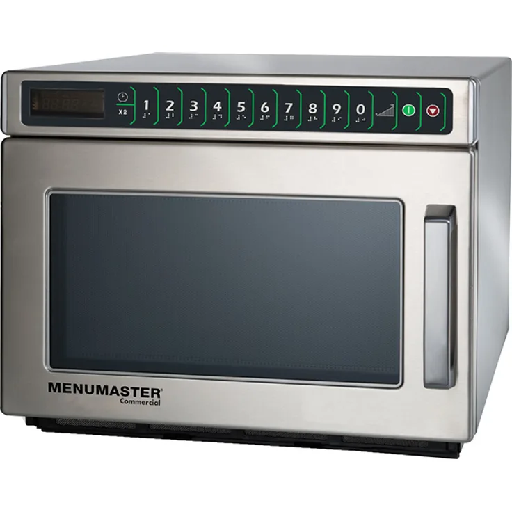 Gastro-Inox Menumaster Mikrowelle DEC14E2, Standgerät, 1400 Watt, 17 Liter Garraum, silber, Edelstahl