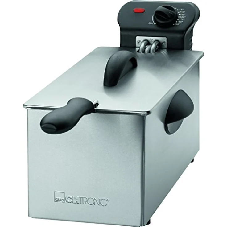 Clatronic FR 3586 Edelstahl-Fritteuse mit Kaltzonentechnik, 3 L, 2000 W, Edelstahl-Heizspirale herausnehmbar – Bild 1