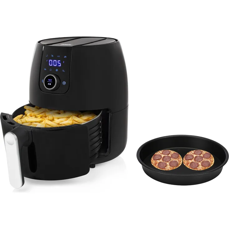 Princess Digitale 2in1 XXL Heißluftfritteuse 4,5L mit Pizzapfanne - Frittieren ohne Öl