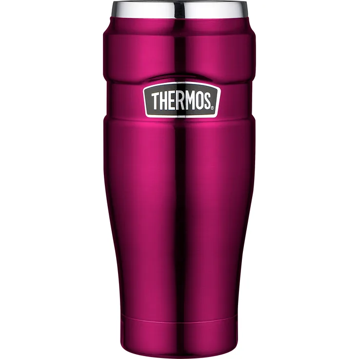 Thermos King Reise-Thermobecher, Edelstahl, 470 ml, edelstahl, himbeere, 8.3 x 8.3 x 20 cm