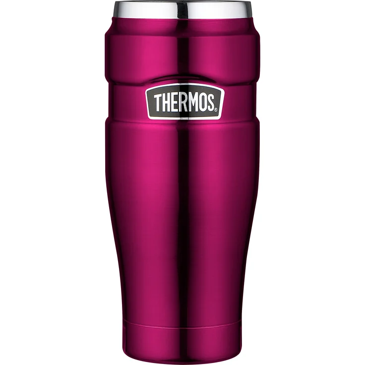 Thermos King Reise-Thermobecher, Edelstahl, 470 ml, edelstahl, himbeere, 8.3 x 8.3 x 20 cm