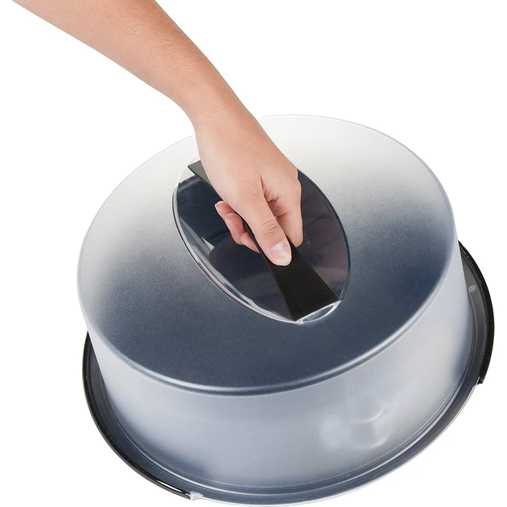 Zenker Springform mit Transporthaube Durchmesser 28 cm DELUXE, Backform mit emailliertem Flachboden und Tragehaube, runde Kuchenform für saftigen Kuchen to go (Frabe: Schwarz metallic), Menge: 1 Stück – Bild 4