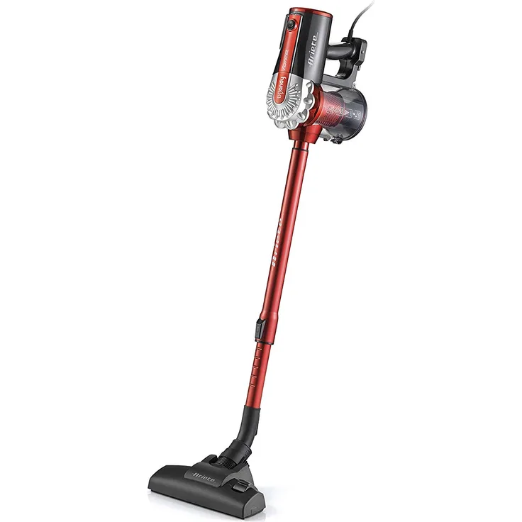 Ariete 2761 Handy Force, 2-in-1-Elektrobesen mit Kabel, Staubsauger und Krümelsauger, HEPA-Filter, Zyklontechnolgoie, ohne Beutel, traditionelle Bürste, Teleskoprohr, Rot-Schwarz