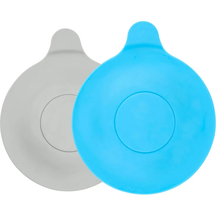 Universal Stöpsel in grau und blau, 2 Pack, Ø 13 cm Durchmesser, für alle Abflüsse bis 90 mm, Ablaufstopfen für Badewanne, Dusche, Waschbecken, Spüle, schmutzresistenter Ablauf-Stöpsel, Abflussstöpsel