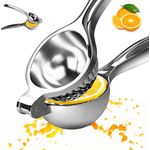 Jomoq Zitronenpresse, Edelstahllegierung, manuelle Saftpresse, einfach zu bedienen, robust, silberfarben