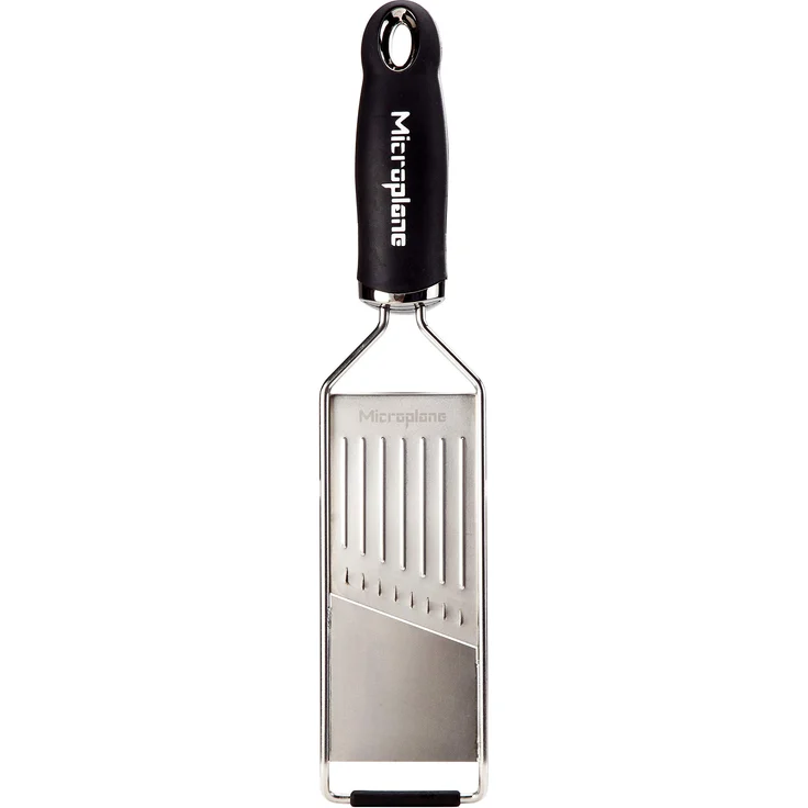 Microplane Profi Juliennehobel Edelstahl Schwarz aus der Gourmet Serie für Kartoffel, Apfel, Karotte, Zucchini und Rotkohl
