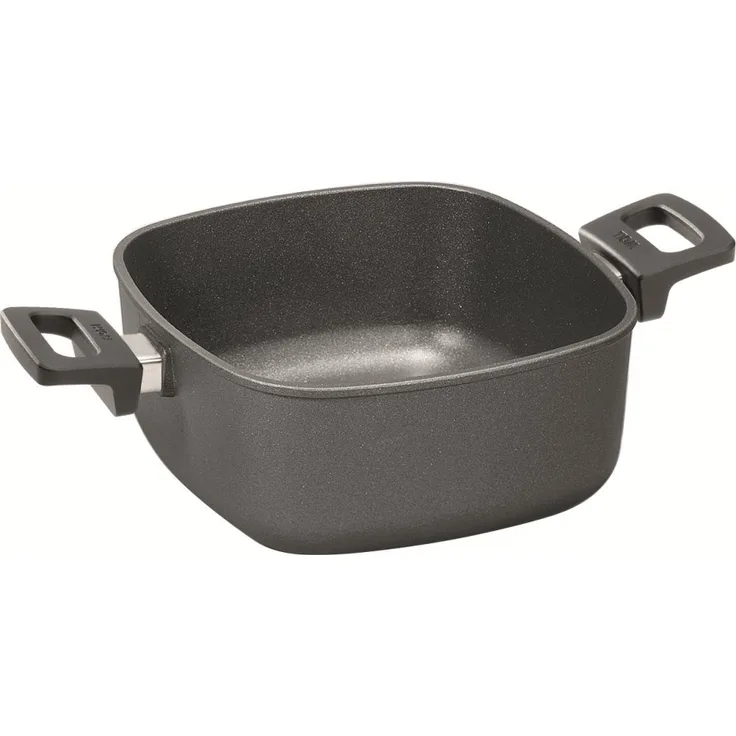 Woll 1024N Titanium Nowo Gussbräter viereckig 24 x 24 cm, 10 cm hoch, 4.0 Liter mit 2 Seitengriffen