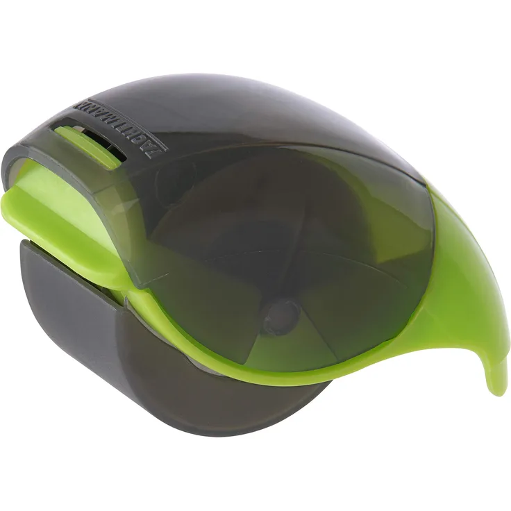 FACKELMANN Kräuterroller mit Kräuterabstreifer, Schneidroller mit scharfen Klingen, Kräuterschneider aus hochwertigem Edelstahl-Kunststoff, hochwertiges Schneidrad (Farbe:Grün-Grau), Menge: 1 Stück