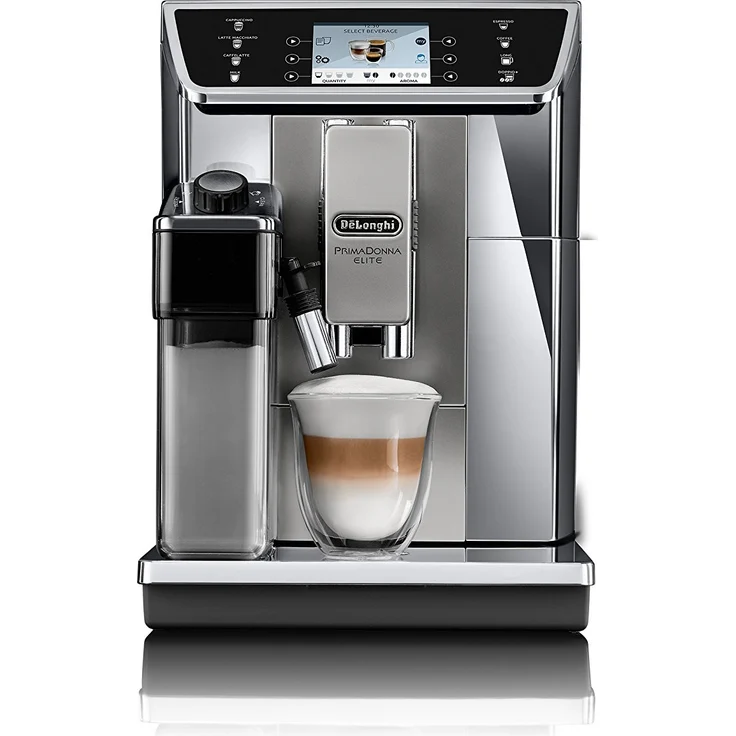 De'Longhi PrimaDonna Elite ECAM 656.55.MS Kaffeevollautomat mit Milchsystem und integriertem Mahlwerk, Cappuccino und Espresso auf Knopfdruck, 3,5 Zoll TFT Touchscreen Farbdisplay und App-Steuerung, Edelstahlfront, silber – Bild 2