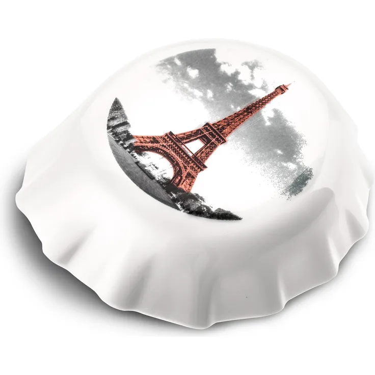koziol Plopp Flaschenöffner mit Druck, Thermoplastischer Kunststoff, Weiß, 8.5 x 7.7 x 2.4 cm