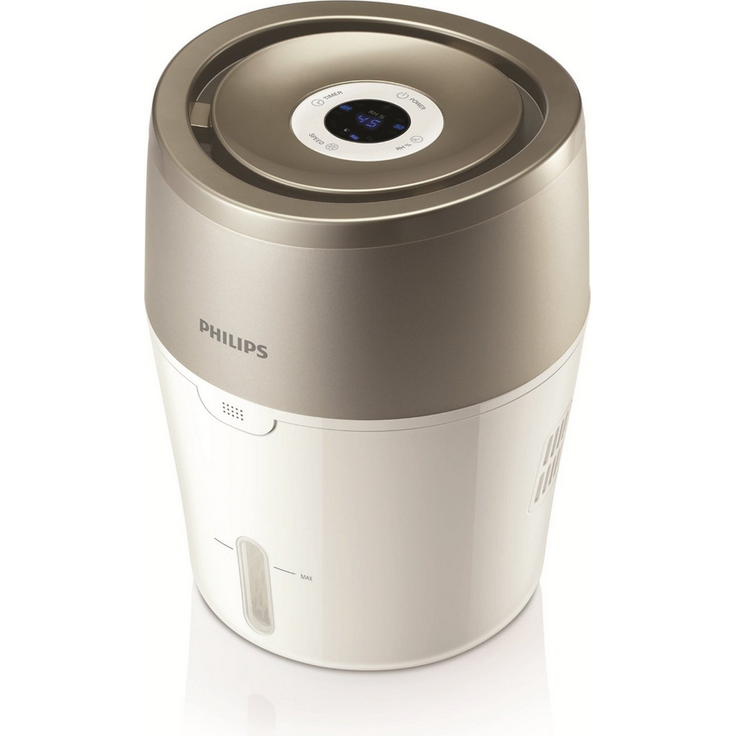 Philips HU4803-01 Luftbefeuchter, bis 25 m², hygienische Nano-Cloud-Technologie, Nachtmodus, Automodus, weiß-grau metallic