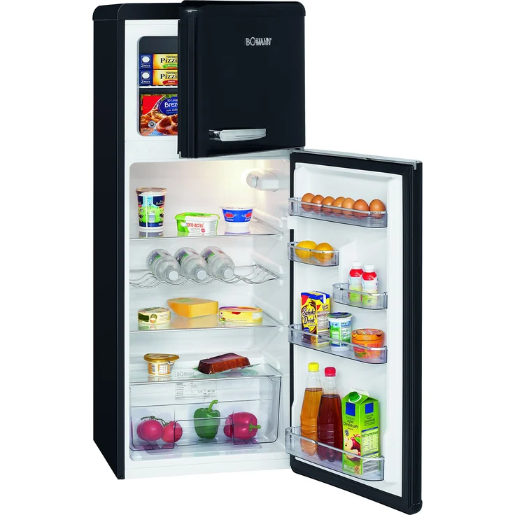 Bomann DTR 353 Kühl-Gefrierkombination, freistehend, schwarz, Breite 55 cm, Energieklasse E - Preisvergleich – Bild 1