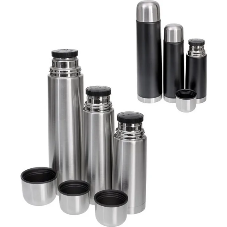 Gräwe Isolierflaschen-Set THERMOHOME, 0,35|0,5|1 l, silber