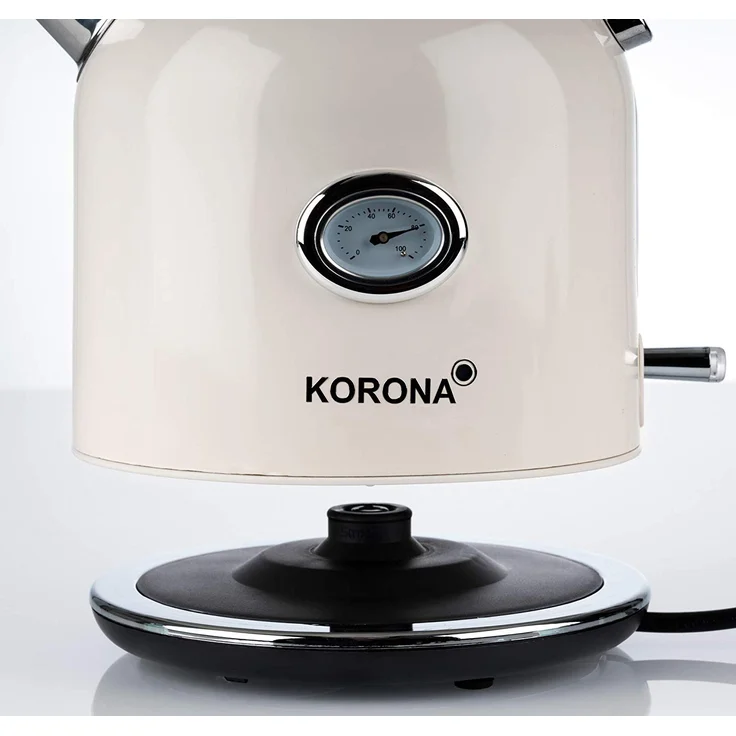 Korona 20666 elektrischer Wasserkocher, Creme, 1,7 Liter, 2.200 Watt, Kalkfilter, Dampf-Stopp, Trockengeh-Schutz, heißes Wasser, Tee und Kaffee – Bild 2