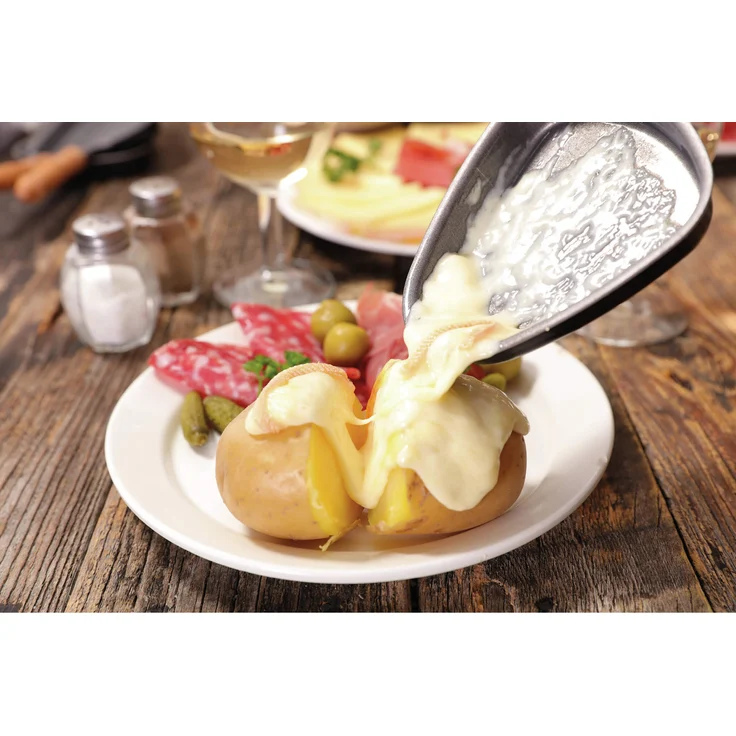 Tefal RE12C8 Cheese ?n Co Raclette-Fondue 850 Watt, ideal für Käse-Rezepte - inkl. 6 Raclettepfännchen, 6 Fonduegabeln, 1 Glasdeckel und Rezeptbuch schwarz – Bild 5