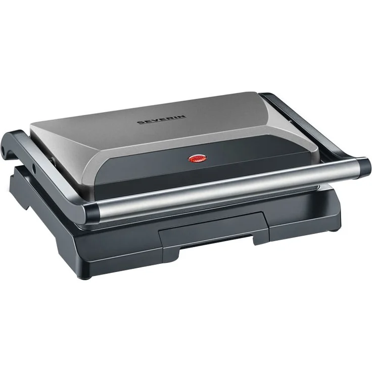 SEVERIN KG 2394 Kontaktgrill 800 W, Kompakt mit Slim-Design metallic grau-schwarz – Bild 1