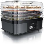 Arendo Dörrautomat mit Temperaturregler Dörrgerät DEHYDRATOR Grau