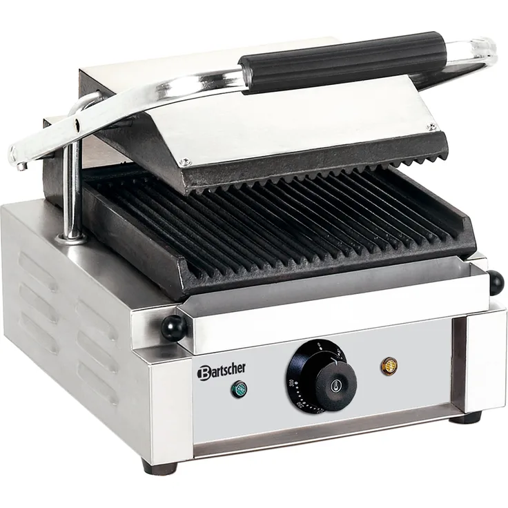 Bartscher A150670 Kontaktgrill, 33,5 x 23 cm, Gusseisen-Grillplatten, 1800 Watt