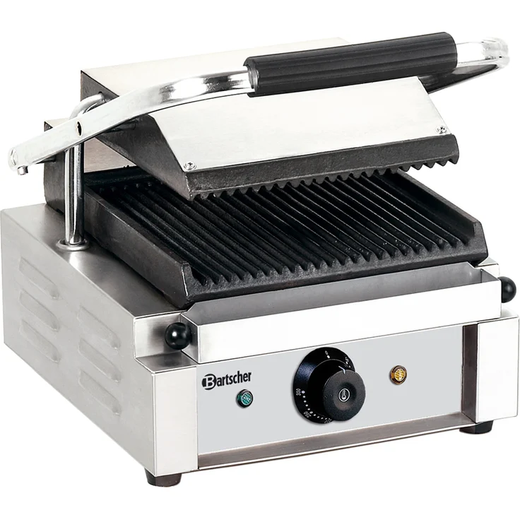 Bartscher A150670 Kontaktgrill, 33,5 x 23 cm, Gusseisen-Grillplatten, 1800 Watt