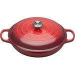 Le Creuset Signature Gusseisen Gourmet-Profitopf, Rund, Ø 30 cm, 3,2 l, Für alle Herdarten inkl. Induktion geeignet, Kirschrot