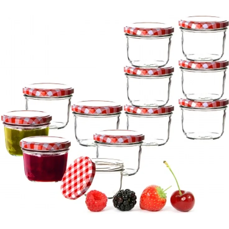 Thats Shopping 12x Einmachgläser 230 ml für Pasteurisierung TO 82 Marmelade
