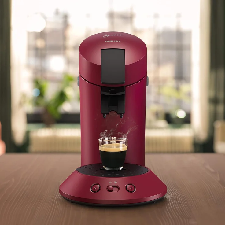 Philips CSA210-90 Senseo Original Plus Kaffeepadmschine, 0,7 l Wassertank, deep red – Bild 2