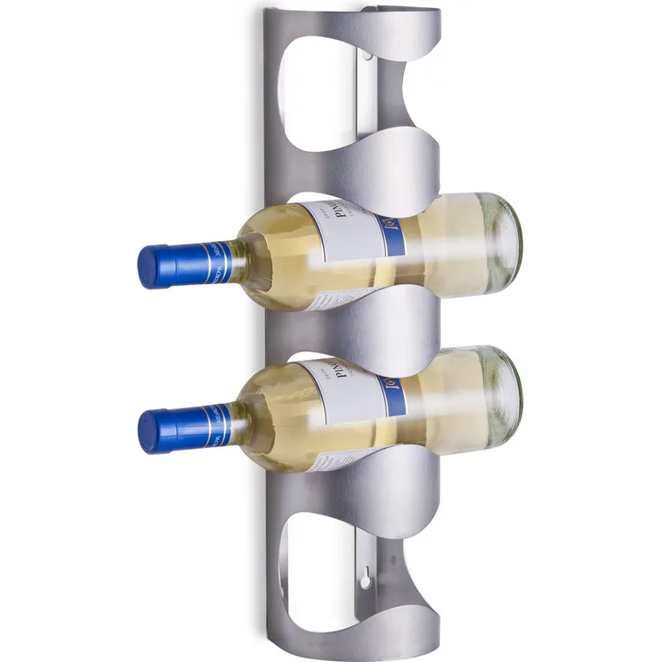 Zeller 27365 Wand-Flaschenhalter, 11.5 x 9.8 x 45 cm, edelstahl