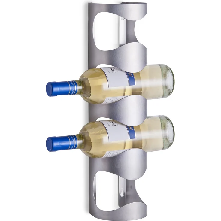 Zeller 27365 Wand-Flaschenhalter, 11.5 x 9.8 x 45 cm, edelstahl