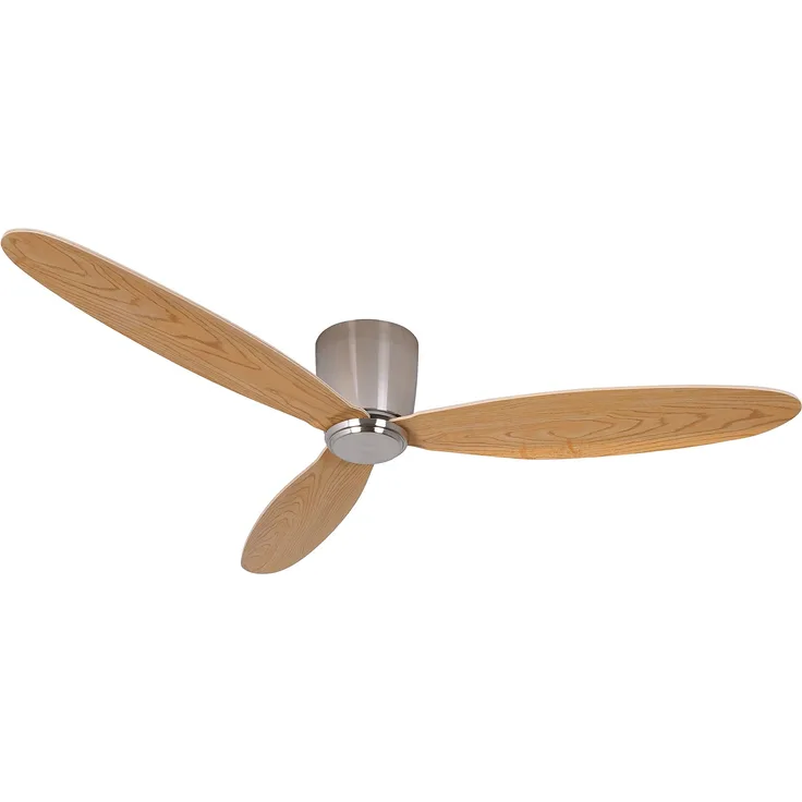 Lucci Air Decken Ventilator Airfusion Radar – Moderner Ventilator mit Ultraleichten Sperrholzflügeln in teak-Optik – mit Sommer-Winter-Modus – inkl. Fernbedienung – sehr flaches elegantes Design