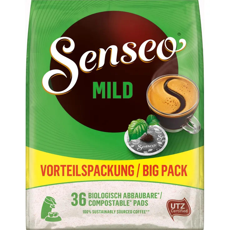 Senseo Mild Kaffeepads, für alle Padmaschinen, Kaffee, Raffiniert und Fein, 360 Kaffee Pads, á 6.9 g