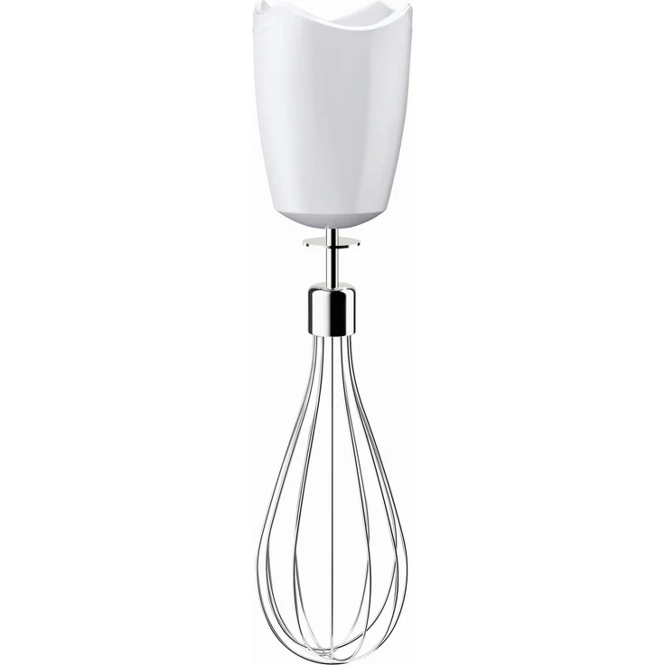 Braun Edelstahl Schneebesen Aufsatz MQ 10 - Stabmixer Zubehör kompatibel mit Braun MultiQuick 3 - 7 mit EasyClick System, weiß – Bild 1
