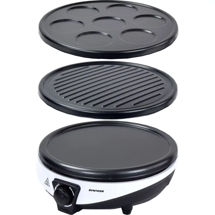 Syntrox 3 in 1 CM-1000W-Luzern Crepe-Gerät, Antihaftbeschichtet, 1000 Watt