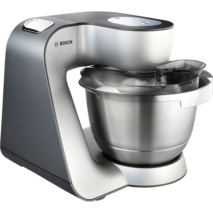 Bosch MUM56340 Styline Küchenmaschine, 900W, 3,9L Edelstahlschüssel, 7 Geschwindigkeiten, Durchlaufschnitzler, Fleischwolf, Zitruspressenaufsatz, Zubehörtasche, Serie: MUM5 – Bild 5