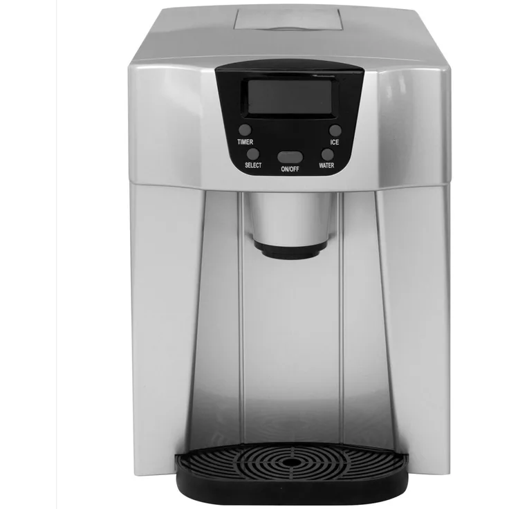 Syntrox Digitaler Eiswasser- und Eiswürfelbereiter, 110W, 2 Eiswürfelgrößen, silber