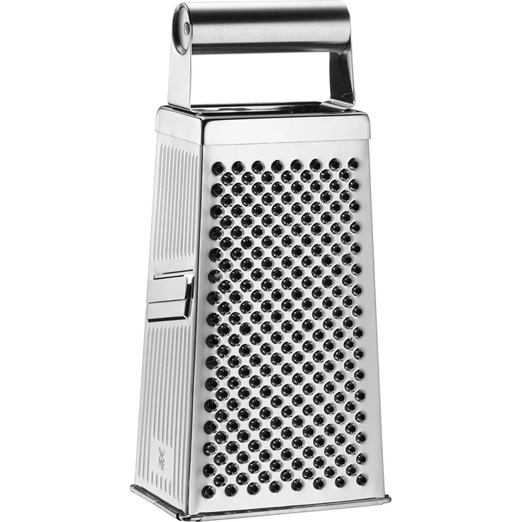 WMF Vierkantreibe, 8 x 24 cm, Reibe Edelstahl, 4 Reibeflächen, ideal als Kartoffelreibe, Gemüsehobel, Cromargan Edelstahl, spülmaschinengeeignet – Bild 1