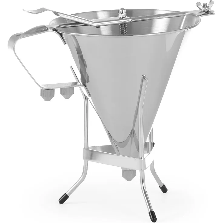 HENDI Fondanttrichter, mit drei verschiedenen Düsen, Griff aus Polypropylen, Dosieren, Dekorieren, Geschirrspülmaschinengeeignet, 1,5L, ø190x(H)220mm, Edelstahl