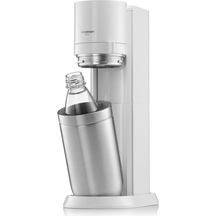 SodaStream Duo Wassersprudler, neues Modell 2021, Quick Connect System, inkl. 1 Liter Glasflasche, 1 Liter PET-Flasche, 1 Kohlensäure-Zylinder, weiß – Bild 3